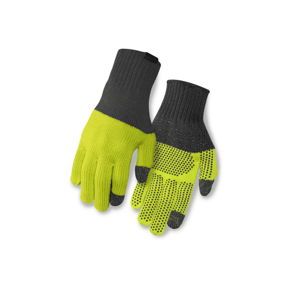 Wi Merino Knit Wool Gloves - Grigio/Giallo