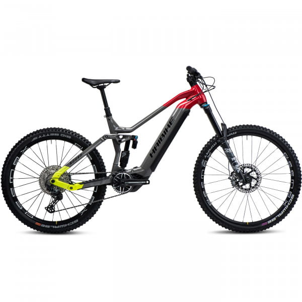 Nduro 7 MTB Fully - Gris brillant Rouge Lime Noir