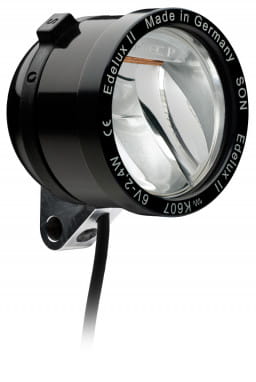 Edelux II LED headlight for hub dynamos-black anodized