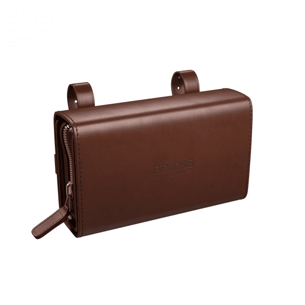 D-Shape Leather Saddle Bag - brown