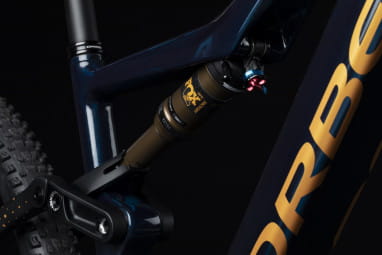 Rise M-LTD - 29 inch Fully E-Bike - Carbon blue/Red gold