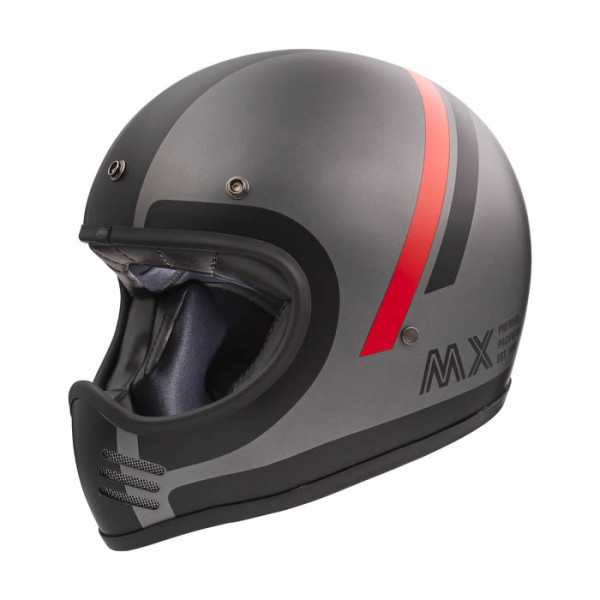Motocrosshelm MX DO 17 BM - schwarz matt-grau matt-rot matt