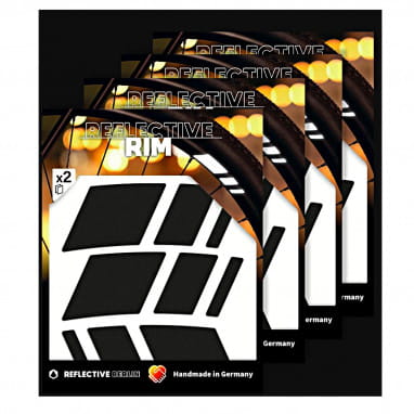 Pack of 4 Reflective Rim Racer - Schwarz