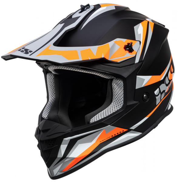 Motocross helmet iXS362 2.0 - black matte orange fluo