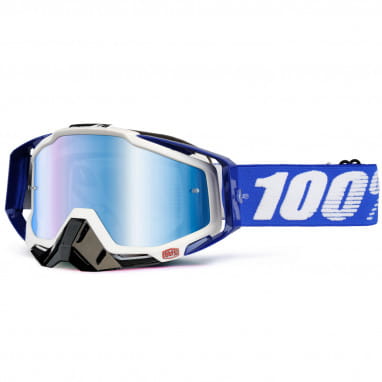Racecraft Premium MX Goggles - Kobalt Blauw - Gespiegeld