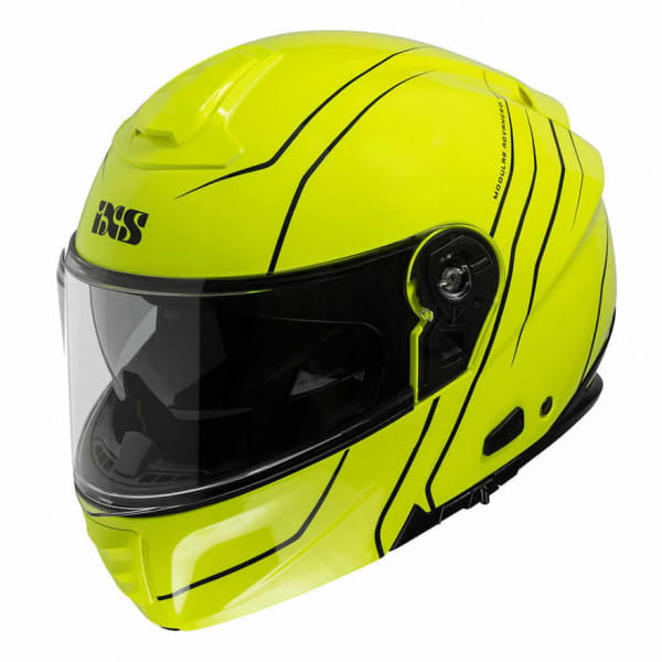 Flip-up helmet iXS460 FG 2.0 - yellow fluo-black