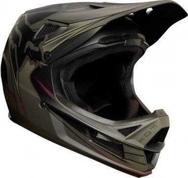 Rampage Pro Carbon Helm - Dunkelgrün/Beige
