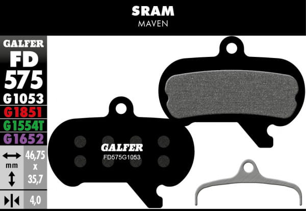 Standard Bremsbeläge für Sram Maven - Schwarz