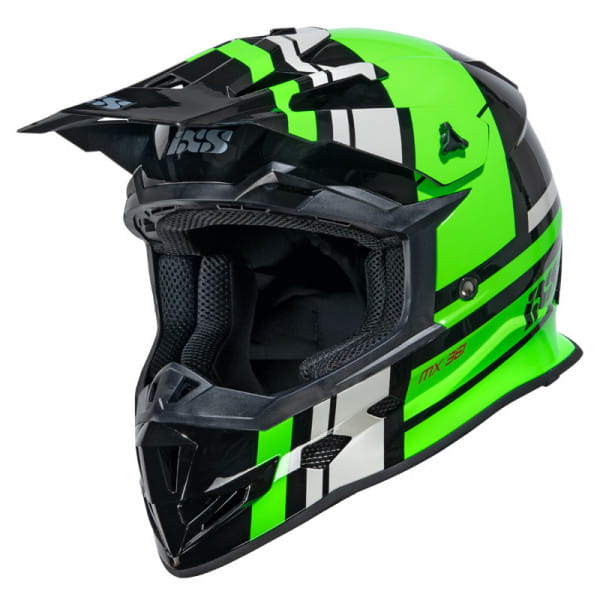 Casco motocross iXS361 2.3 nero-verde-grigio