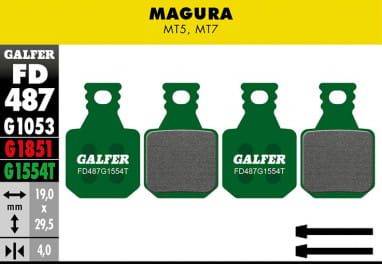Pro remblokken voor Magura MT5/7- Groen