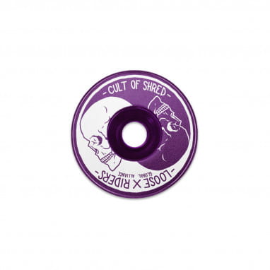 Stem cap Yin Yang Skulls - purple
