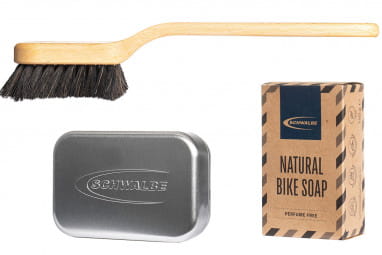 Natural Bike Soap Starter Set soap, tin can and cleaning brush
