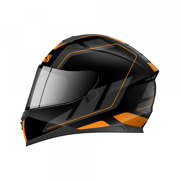 1100 2.0 motorcycle helmet matte black orange