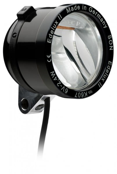 Edelux II LED headlight for hub dynamos-black anodized