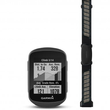 Edge 130 Plus - Compteur vélo GPS - Pack HRM - Noir