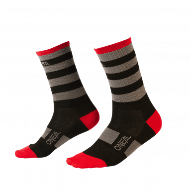MTB Performance Socks Stripe V.22 - Black/Gray/Red
