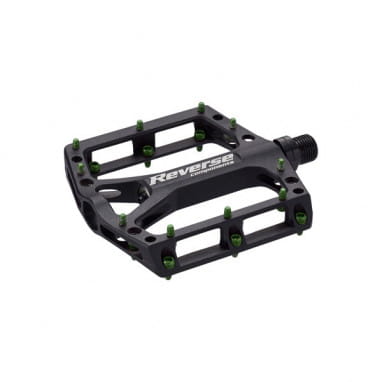 Black ONE platform pedals - pins light green