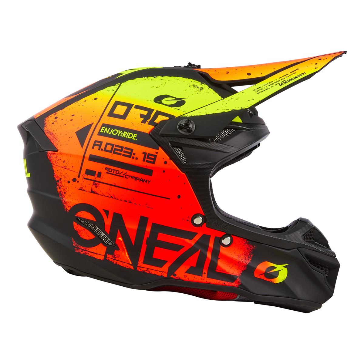 Oneal 5SRS Polyacrylite Helm SCARZ Black Red Yellow Motocross Helme BMO Bike Mailorder