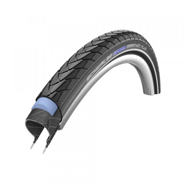 Neumático para cubierta Marathon Plus - 24x1,75 pulgadas - SmartGuard - bandas reflectantes - negro