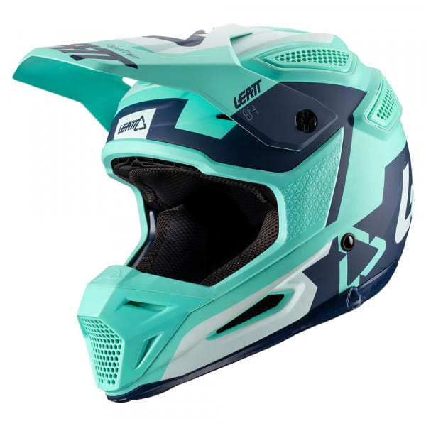 Motorcrosshelm GPX 5.5 Composiet - groen-blauw-wit