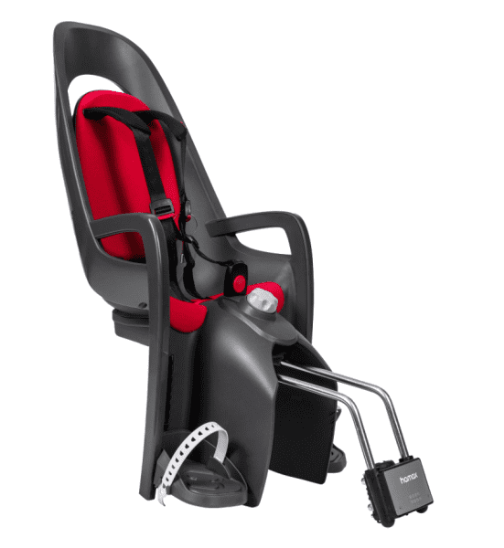 Caress child seat for frame tube - gray/red