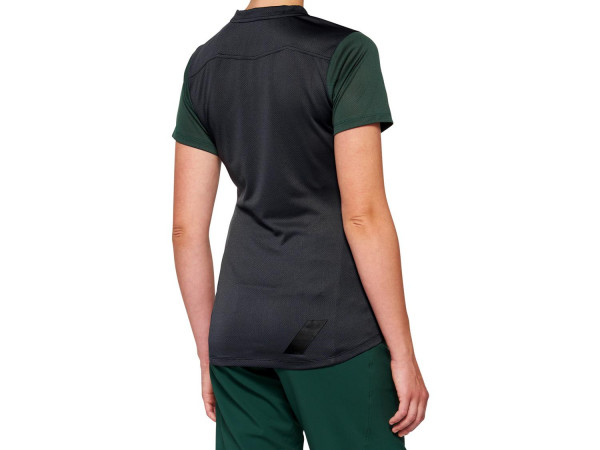 Ridecamp Womens Short Sleeve Jersey - Charcoal/Forest Green