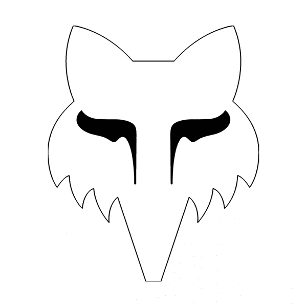 Sticker Fox Head - 10 cm - white