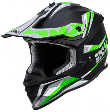 Motocrosshelm iXS362 2.0 - schwarz matt-grün fluo