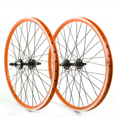 Singlespeed Fixie Laufradsatz 28 Zoll - Orange/Schwarz
