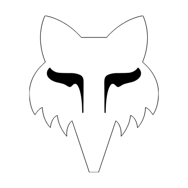 Sticker Fox Head - 6.4 cm - white