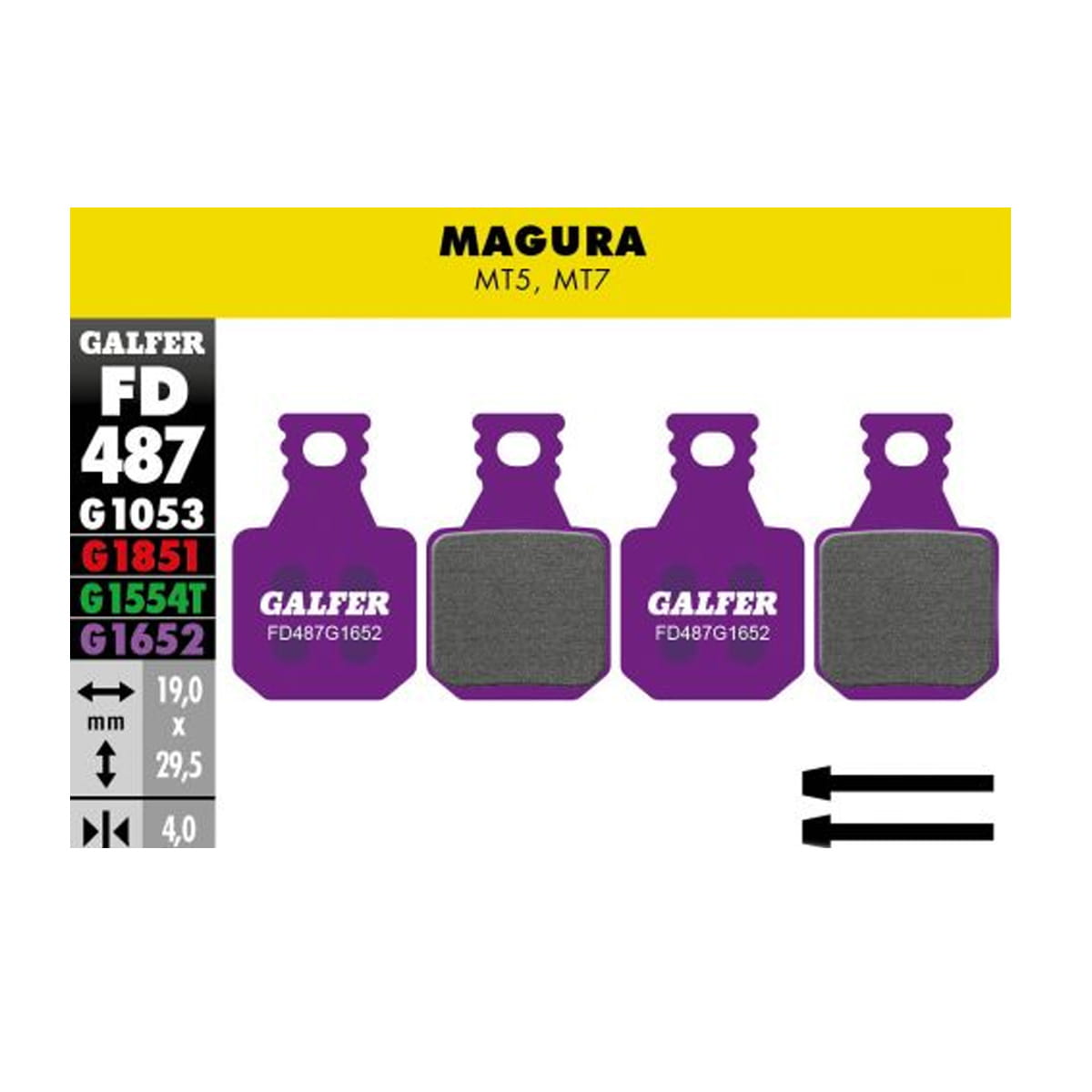 Galfer E-Bike Bremsbelag G1652 Magura MT5/MT7 - Violett