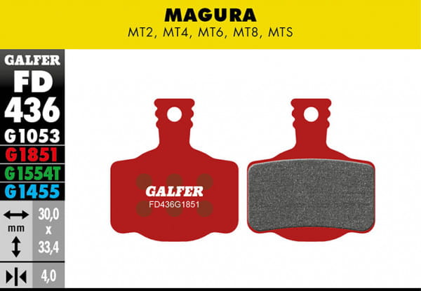Plaquette de frein avancée - Magura MT2, MT4, MT6, MT8, MTS