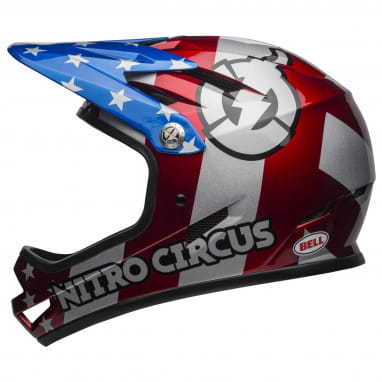 Sanction Nitro Circus - Helm - Rot/Silber/Blau