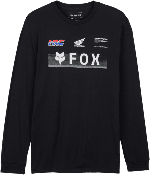 Camiseta de manga larga Fox X Honda Premium - Negra