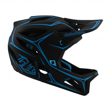 Stage Helmet (MIPS) Pinstripes Fullface-Helm - Schwarz/Blau