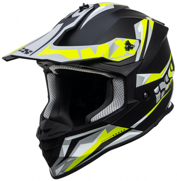 Motocross helmet iXS362 2.0 - black matte yellow fluo