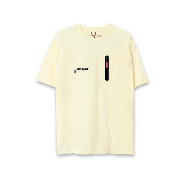 Camiseta de bolsillo oversize SIGNATURE - Amarillo pálido
