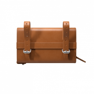 D-Shape Leather Saddle Bag - honey