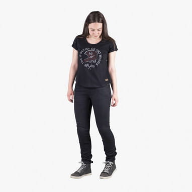 Damen T-Shirt On Two Wheels - schwarz-rot