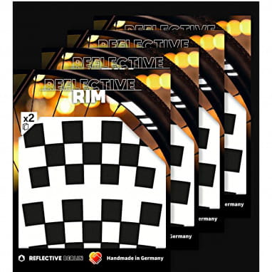 Pack of 4 Reflective Rim Checker - Schwarz