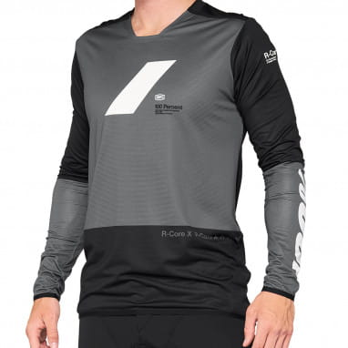 R-Core X Jersey - Long Sleeve Jersey - Charcoal/Black - Black/Grey/White