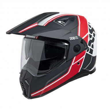 208 2.0 motorcycle helmet - matte black-red