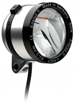Edelux II LED headlight for hub dynamos-silver anodized