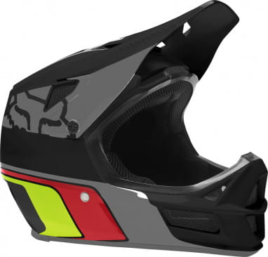 RAMPAGE COMP Fullface Helm - Black/Grey/Green/Red