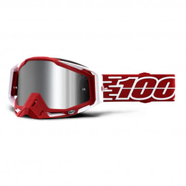Racecraft Plus Goggles injected mirror lens - Rot/Weiß
