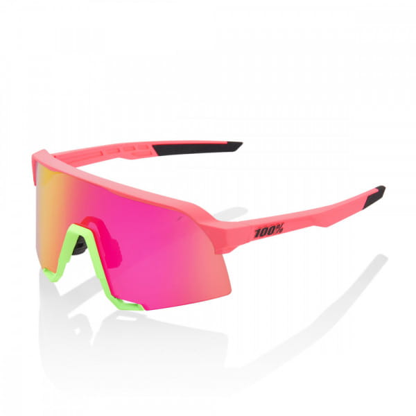 100% S3 Sunglasses (Matte Washed Out Neon Pink) (Purple Multilayer