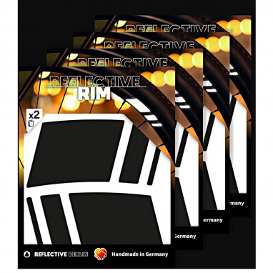 Pack of 4 Reflective Rim Racers - Black