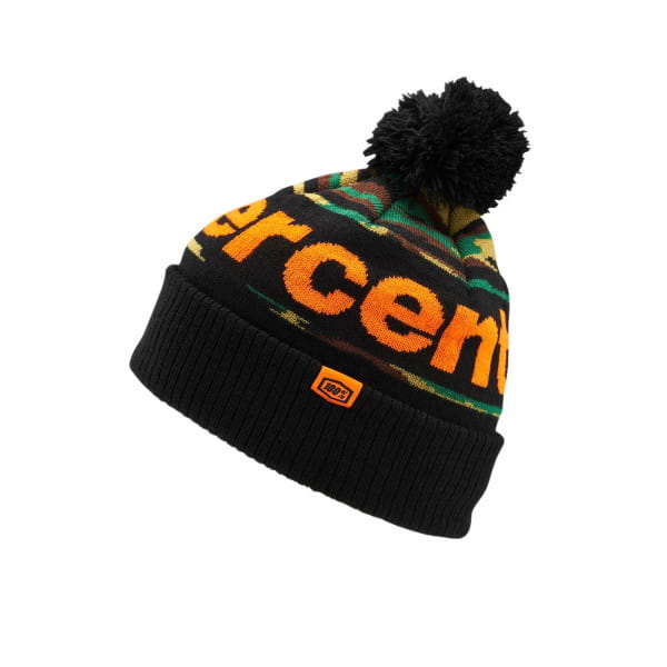 Rise Pom Pom Mütze - Camo Schwarz/Grün
