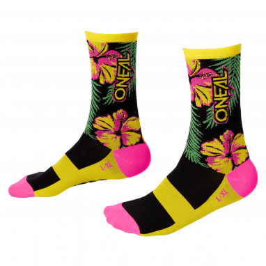 MTB Performance Socks Island V.22 - Pink/Green/Yellow