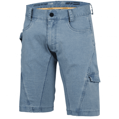 Pantaloncini di jeans organici Carve Digger - Blu lavato